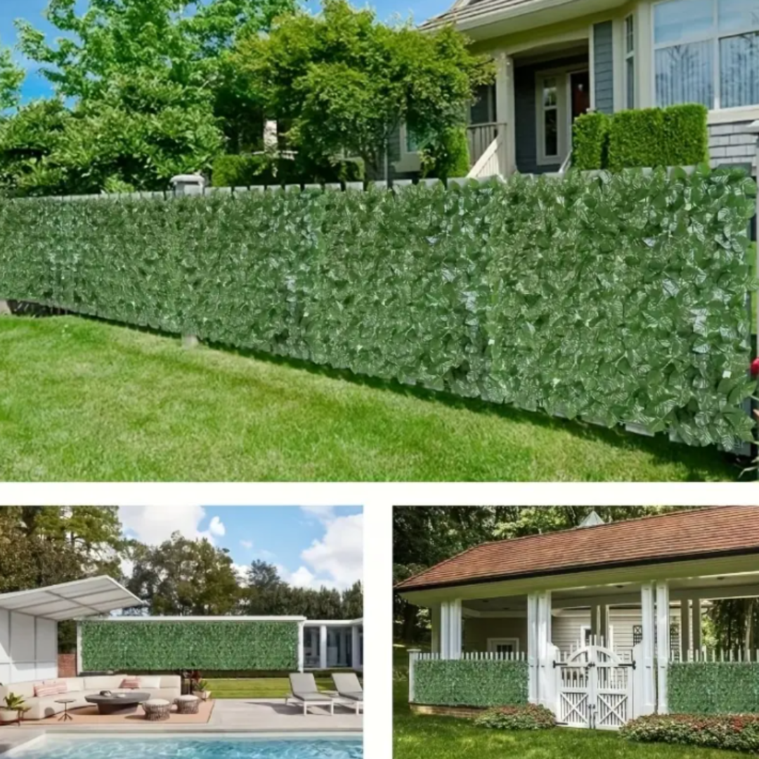 Clôture d'intimité extensible (3m/1m) en lierre artificiel