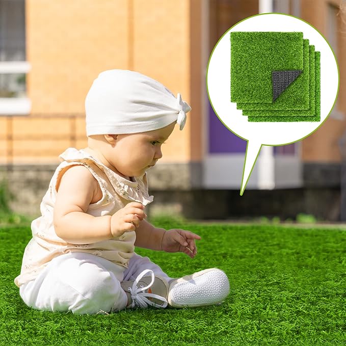 PaysaGrass – Lot de 30 Dalles Gazon Artificiel 30×30 cm avec Drainage