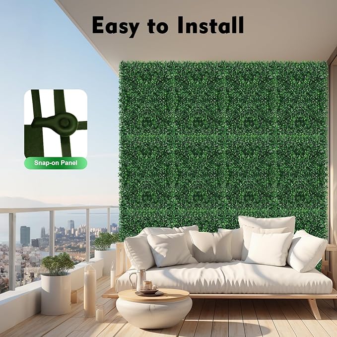 Panneau De Haie Artificielle Verte 40x60 cm Pour Clôture