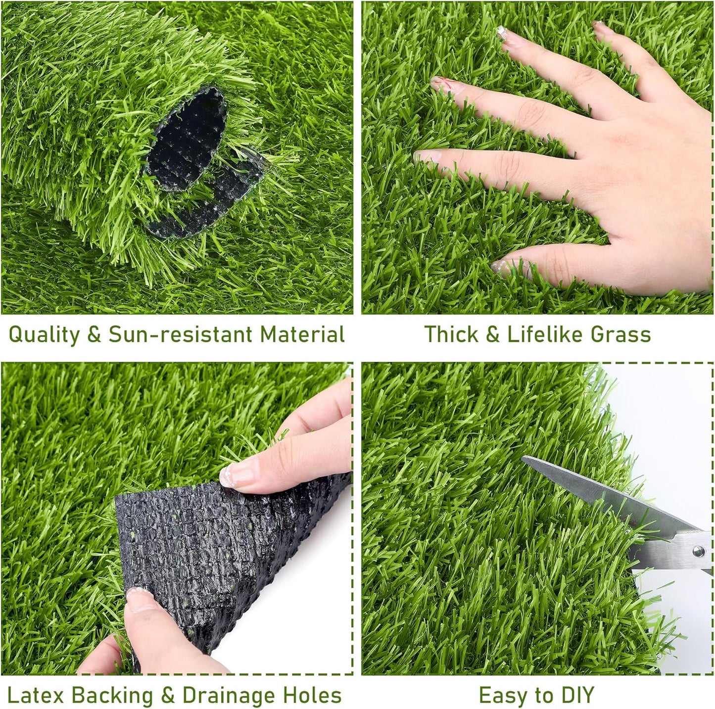 PaysaGrass – Lot de 30 Dalles Gazon Artificiel 30×30 cm avec Drainage