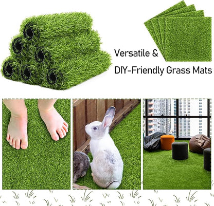 PaysaGrass – Lot de 30 Dalles Gazon Artificiel 30×30 cm avec Drainage