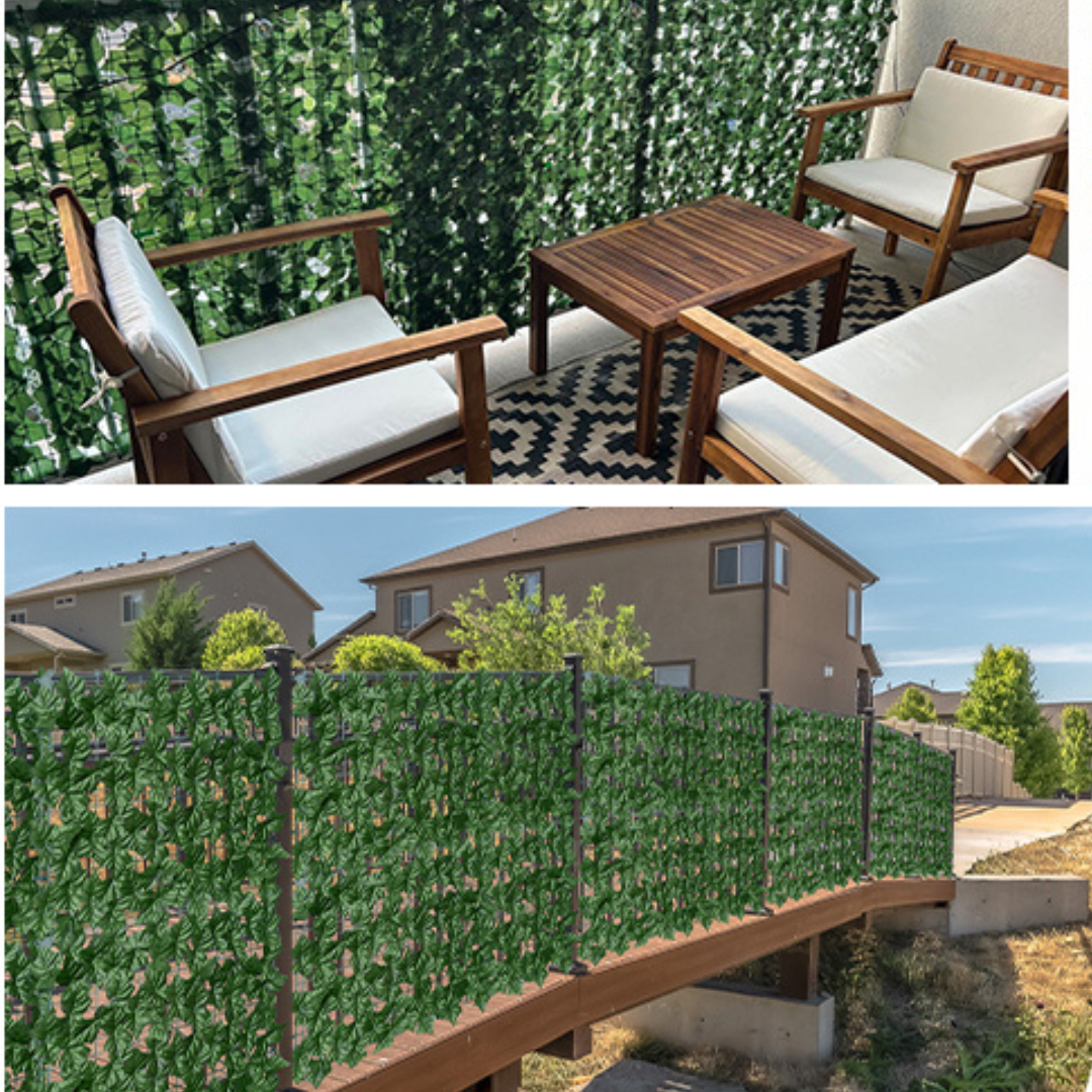 Clôture d'intimité extensible (3m/1m) en lierre artificiel